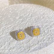 Natural Yellow Diamond Earring D0.535 d0.403ct 18K